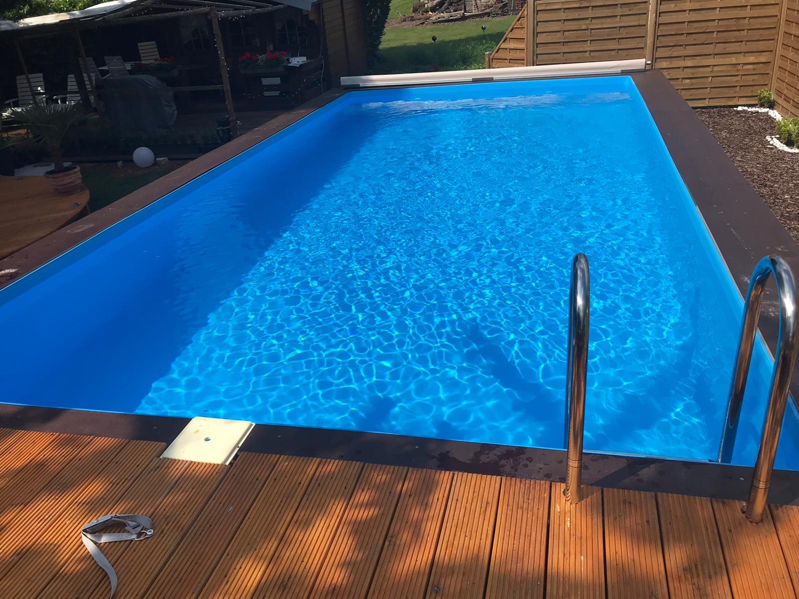 Rechteckbecken Folie Blau